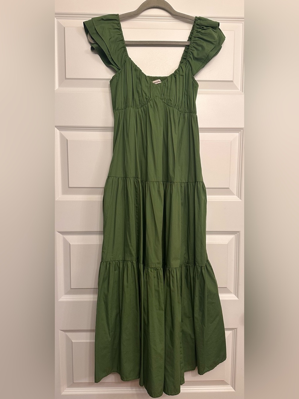 Abercrombie & Fitch Olive Tiered Maxi Dress